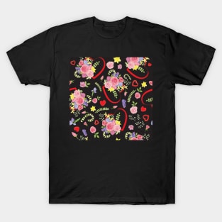 Heart Floral Bouquet T-Shirt